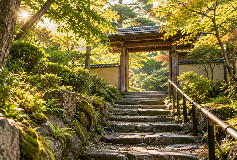 Illustrative Japan-inspired garden scene